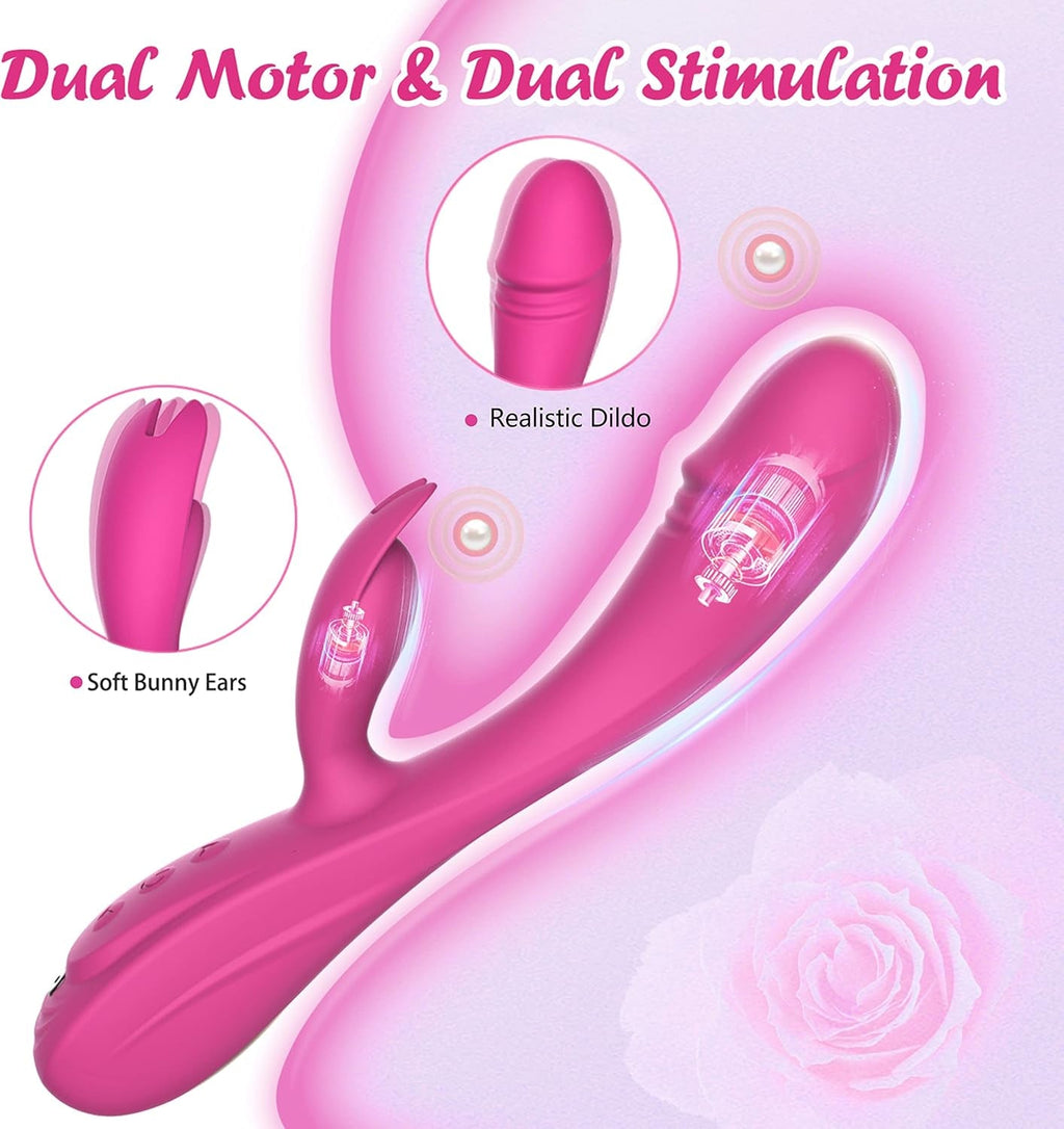 VeloraX Rabbit Vibrator 49 Modes Waterproof Silicone USB
