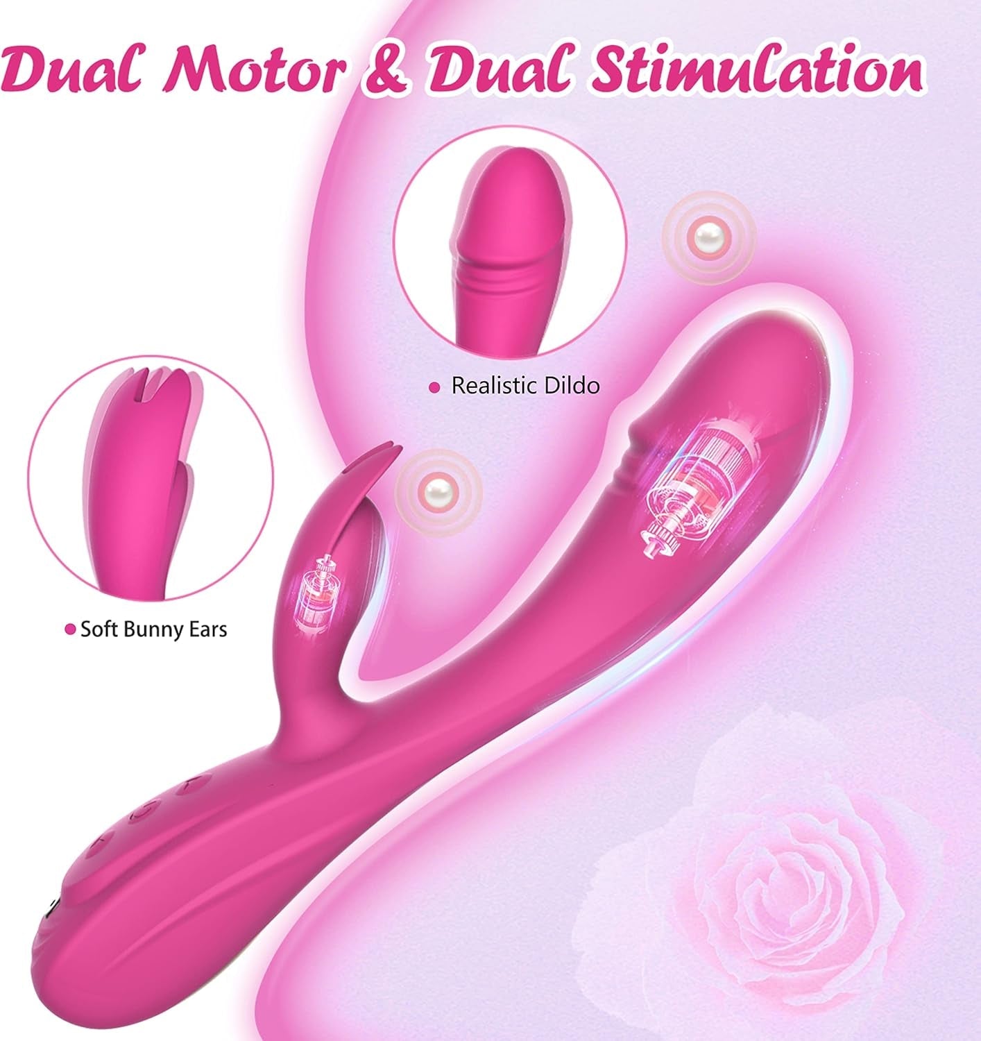 VeloraX Rabbit Vibrator 49 Modes Waterproof Silicone USB