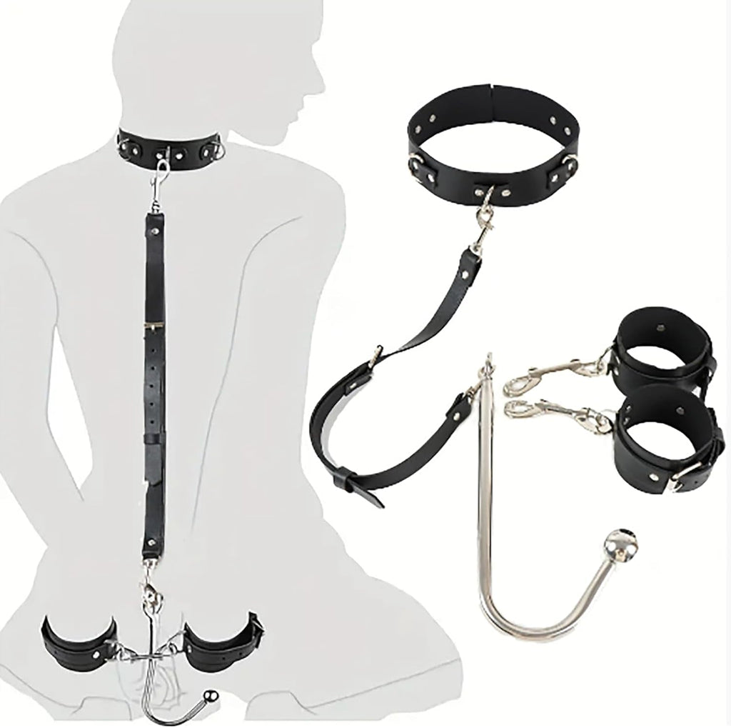 DominusHook Anal Hook BDSM Restraint Kit Collar Cuffs