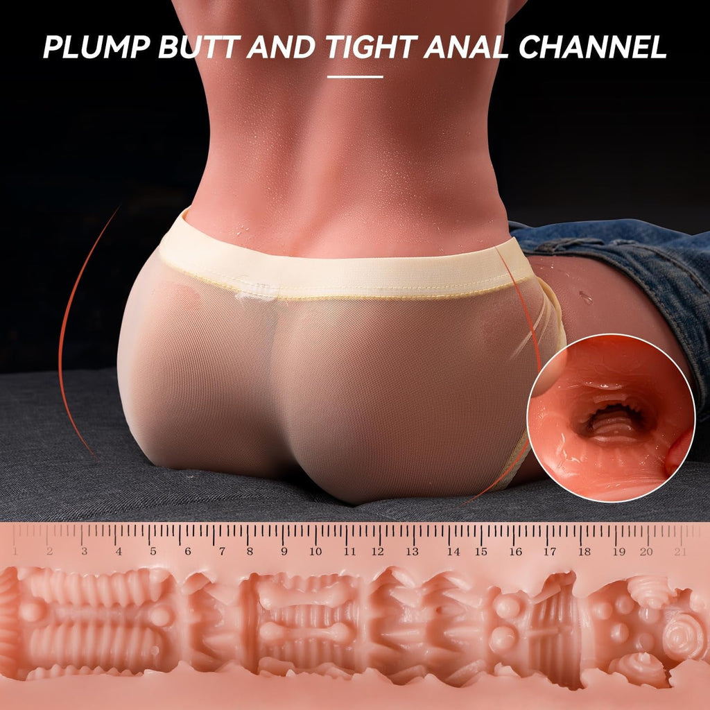 DuoPulse Male Sex Doll Torso Thrusting Vibrating Dildo