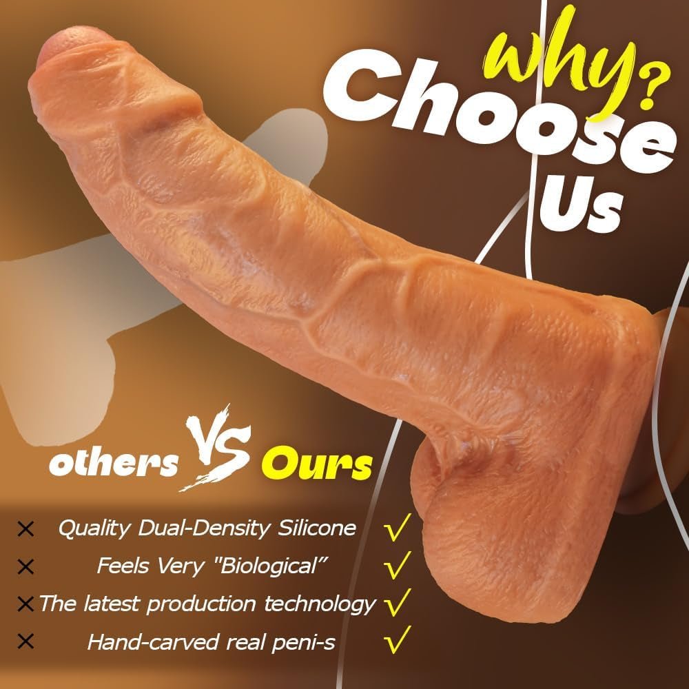UncutTitan 10” Foreskin Realistic Silicone Dildo with Suction Cup
