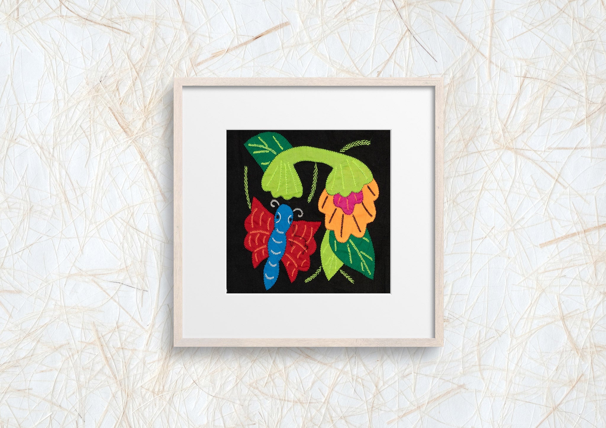 Red And Blue Butterfly with Flower Molita