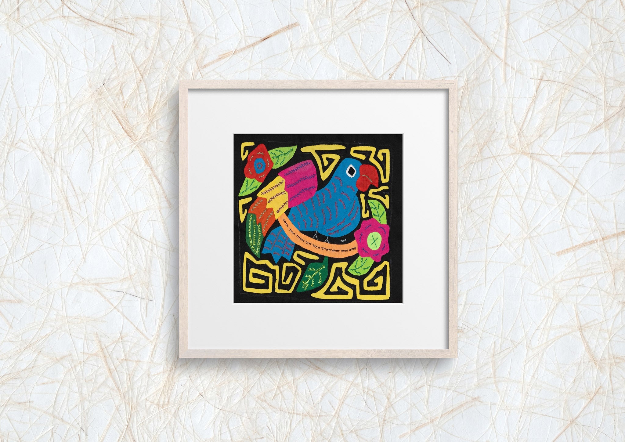 Blue Bird Black and Yellow Background Molita
