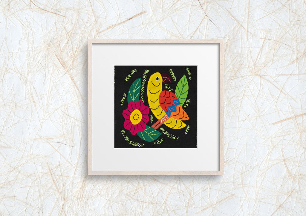 Yellow Canary Bird with Flower Molita