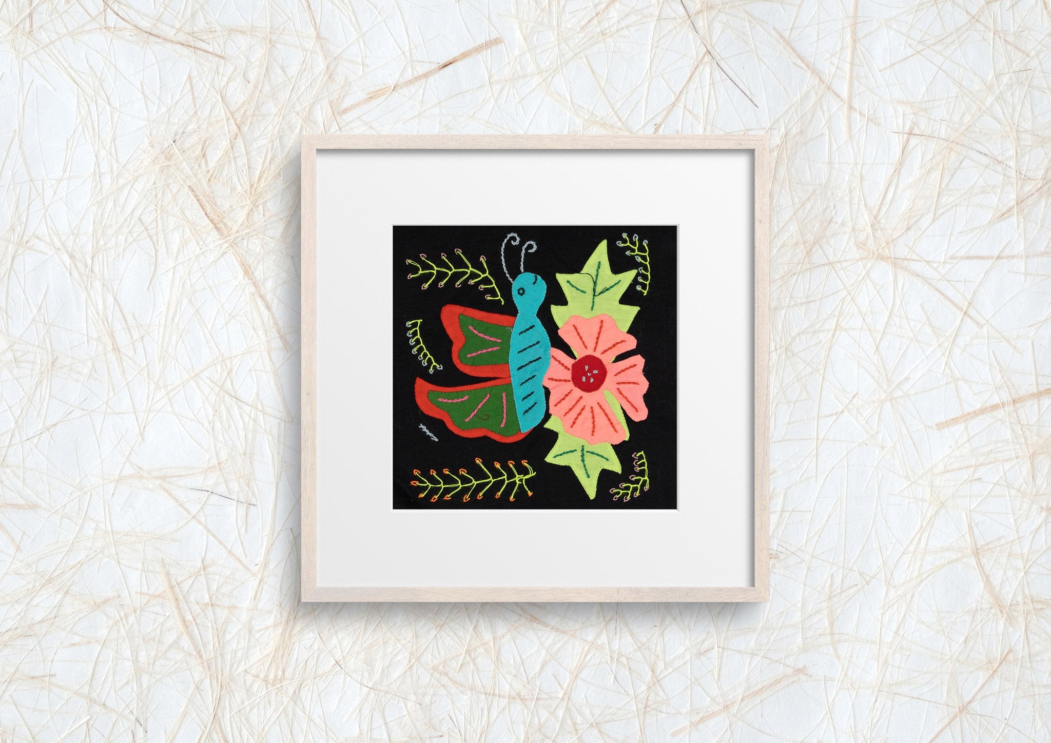Blue And Red Butterfly with Orange Flower Molita