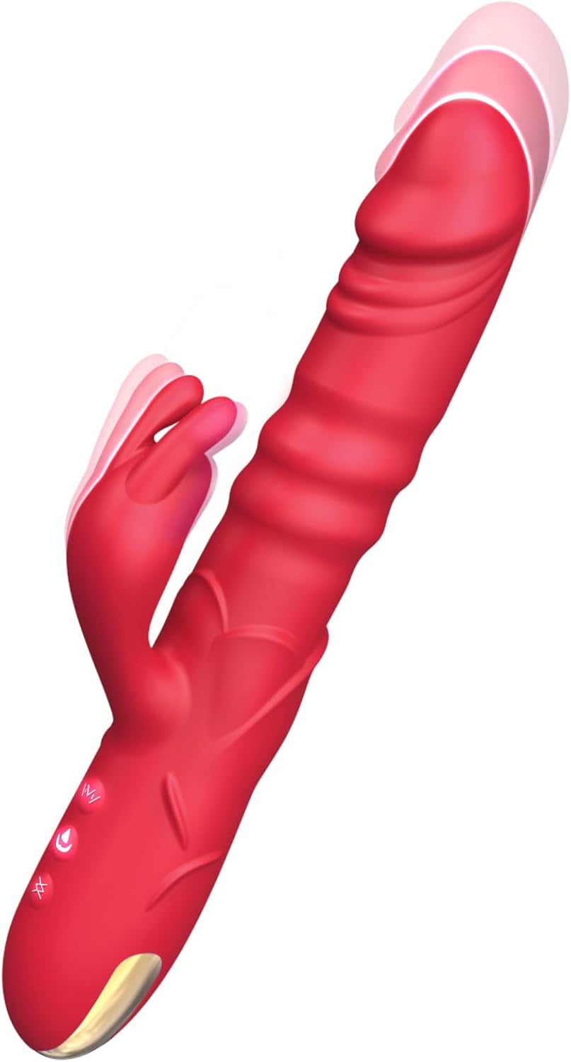 RoseThrust Thrusting Rabbit Vibrator 3 Thrust 10 Modes Silicone