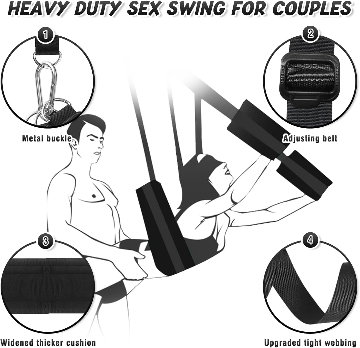 VelvetLift Door Sex Swing with Cushions & Armrests