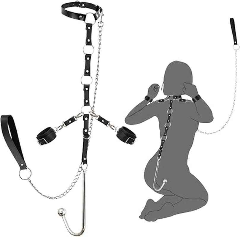 NightBound Anal Hook Harness Bondage Kit with Collar