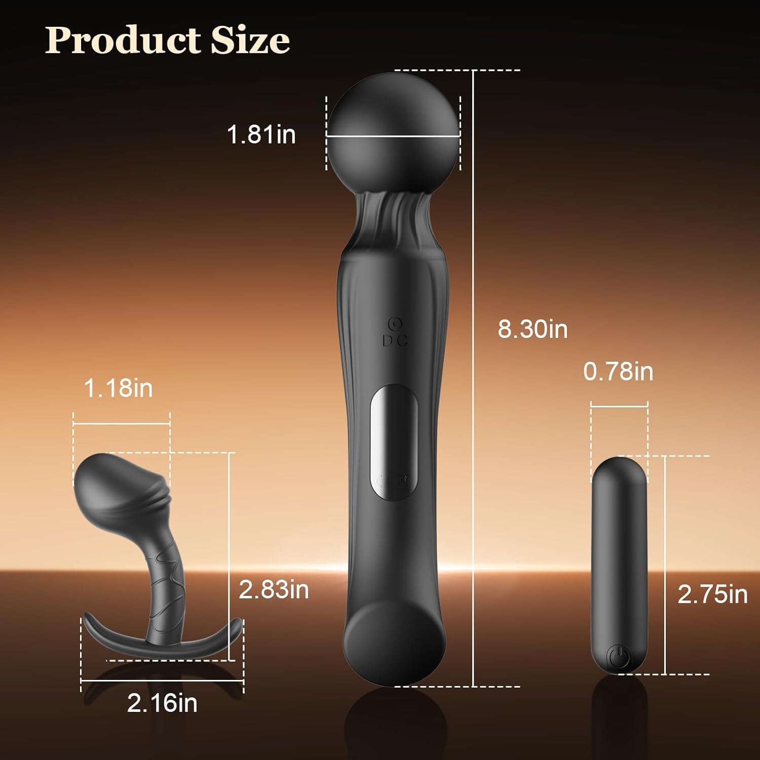 TrinityPlay 3 Piece Vibrator Set Wand Bullet Anal Plug
