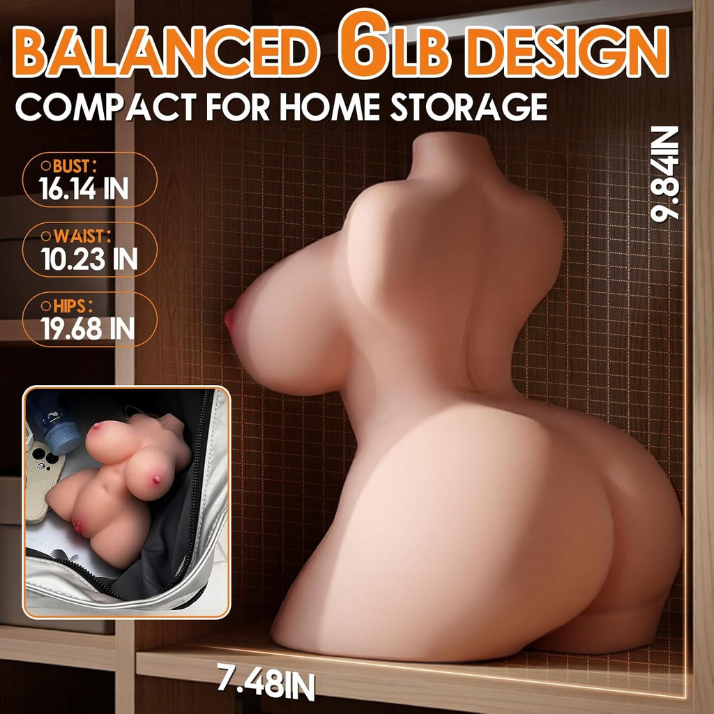 FlexLite Compact Sex Doll Torso 6LB | Dual Channel Design
