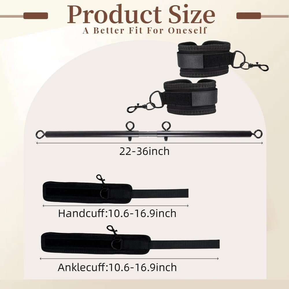 FlexBound Adjustable Spreader Bar BDSM Set with Cuffs