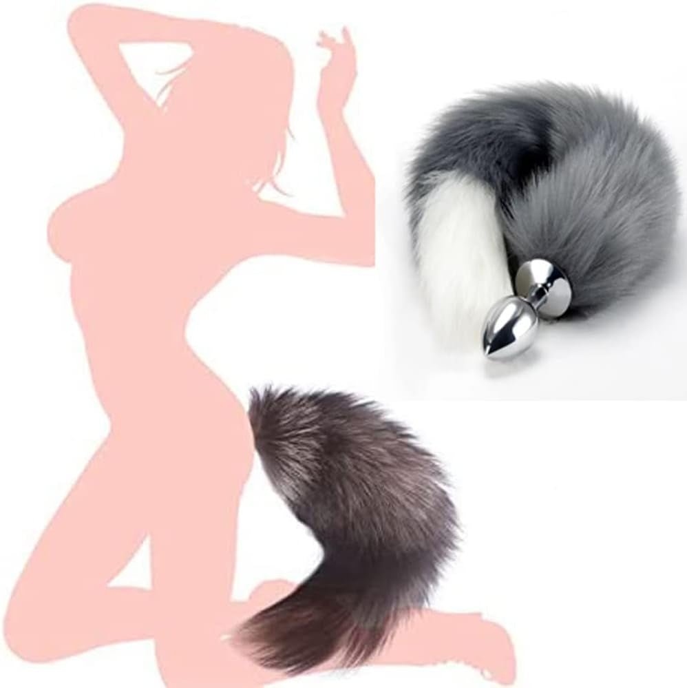 SilverFrost Small Steel Tail Butt Plug Gray White