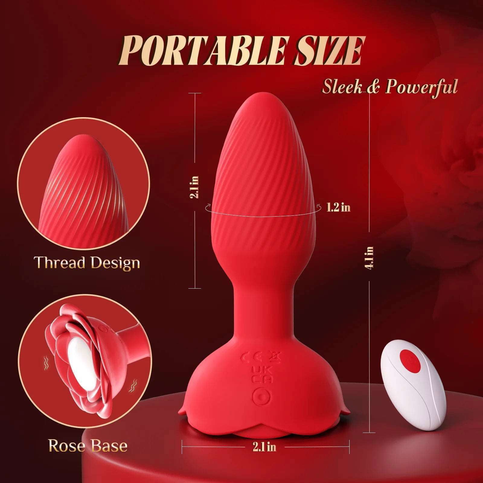 360° Rotation Rose Vibrating Butt Plug Prostate Massager