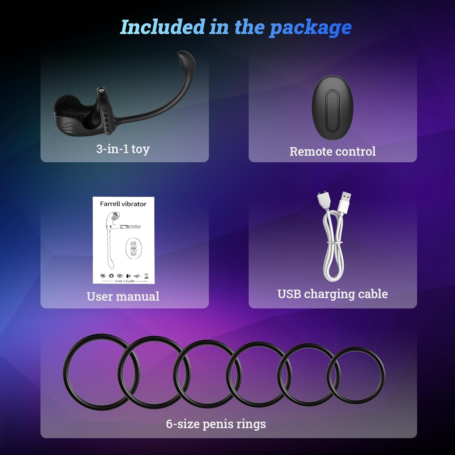 FlexCoreX Prostate Massager Cock Ring Remote Waterproof Kit