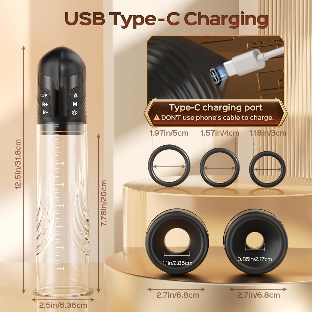 SpartaFlow Electric Penis Pump 3 Modes LED Display