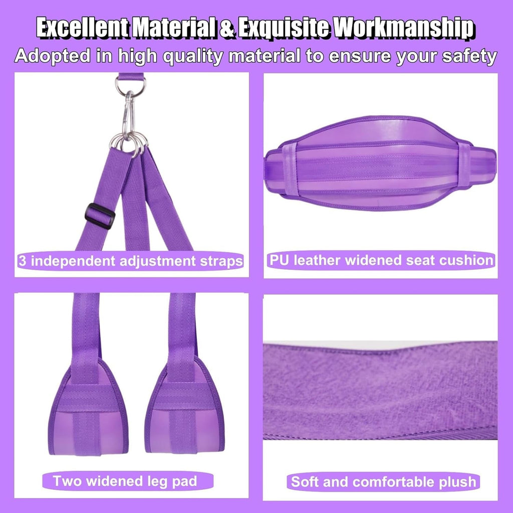 VelouraX Door Sex Swing with Seat & Restraints (Purple)