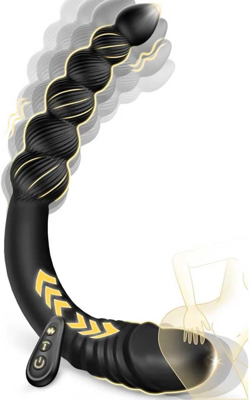 TwinPulseX Thrusting Dildo & Anal Beads Dual-Ended Vibrator