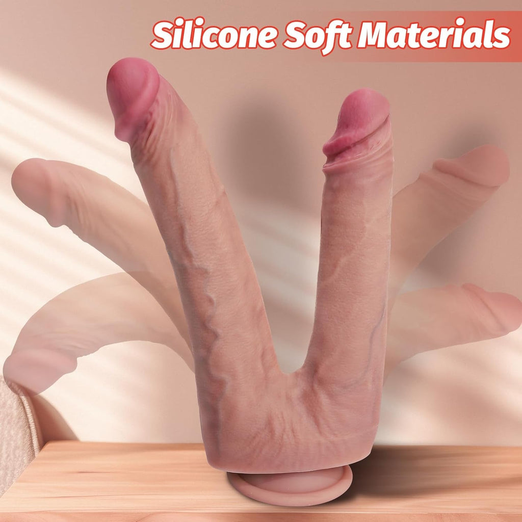 DualGrip 10.8” Double-Ended Dildo Suction Cup Silicone