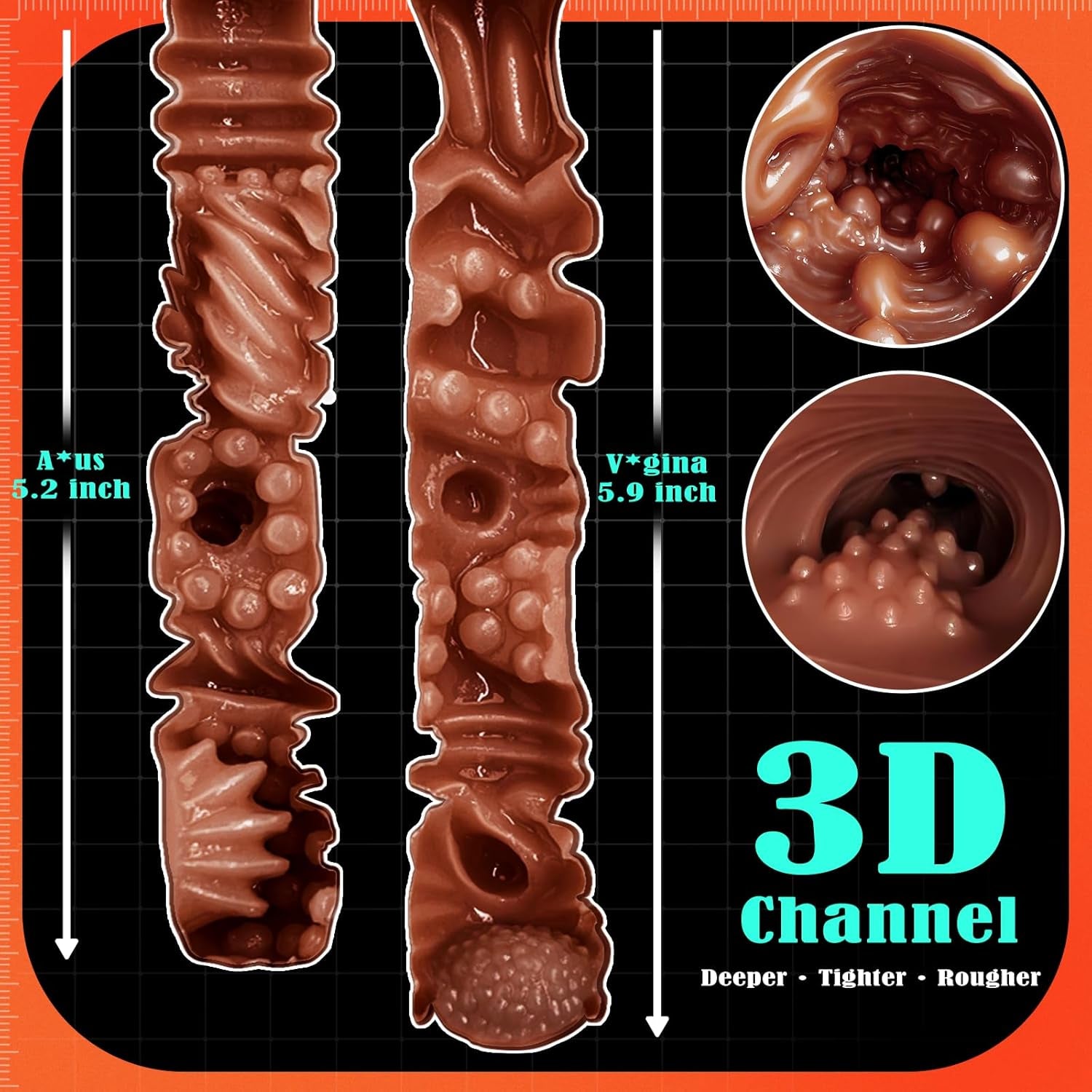 NoirCurve Ebony Sex Doll Torso Dual Channel TPE
