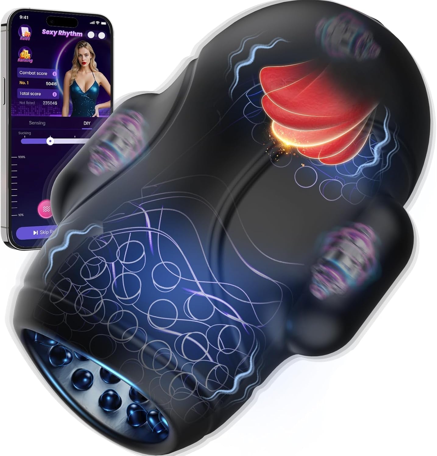 GlantriX AI Glans Vibrator Male Masturbator 3 Motor