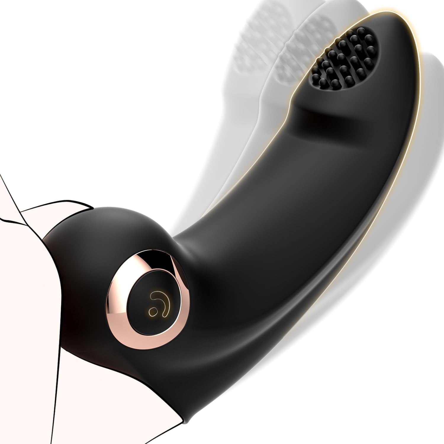 NoirTouch Finger Vibrator 10 Modes Waterproof Quiet Black