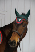 Horse Bonnet | Green- Brown & Red