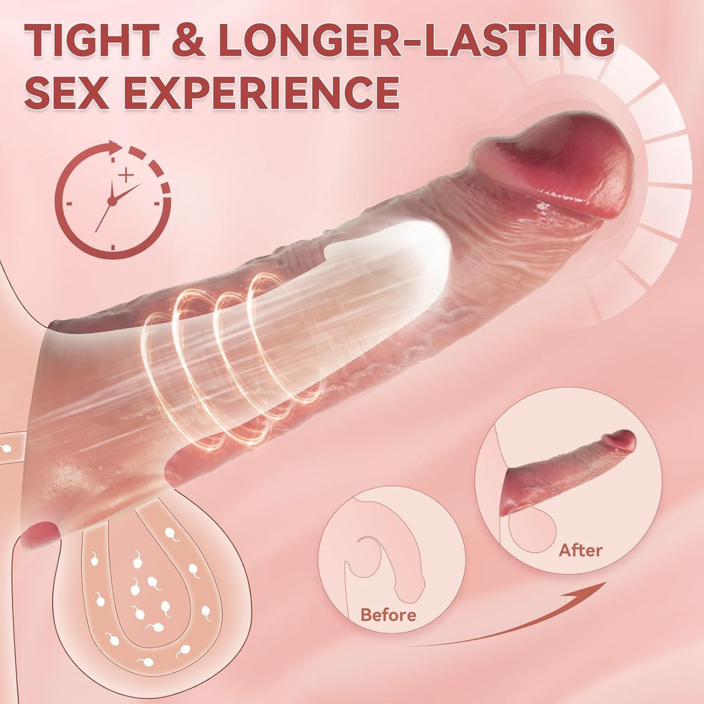 VenoPulse Vibrating Penis Sleeve 10 Modes Girth Enhancer