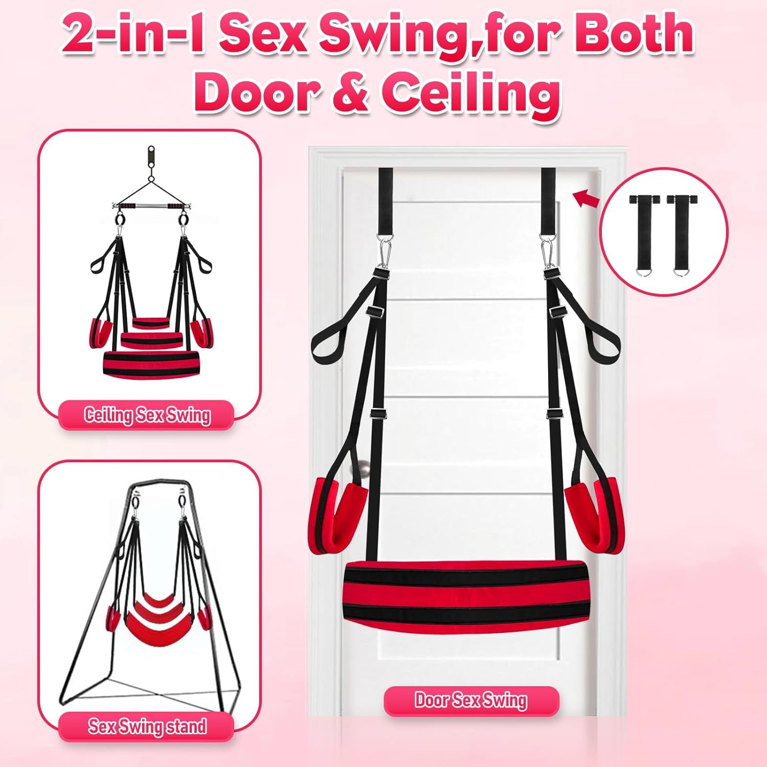 VelvetRise Door Sex Swing 800lb Support Wide Cushions