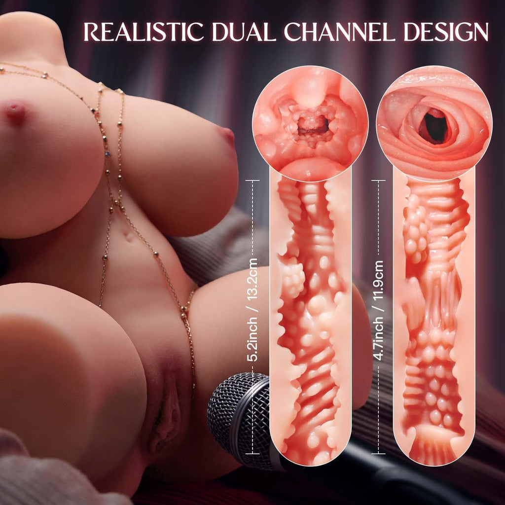 SynqPulse AI Vibrating Torso Stroker Sex Doll 10 Modes