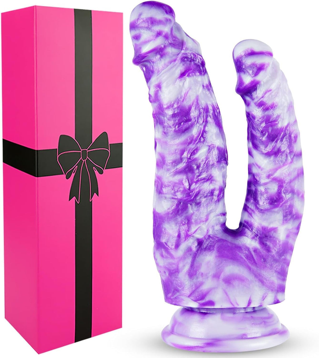 DualNovaX 8” Double-Ended Dildo Suction Cup Silicone Toy