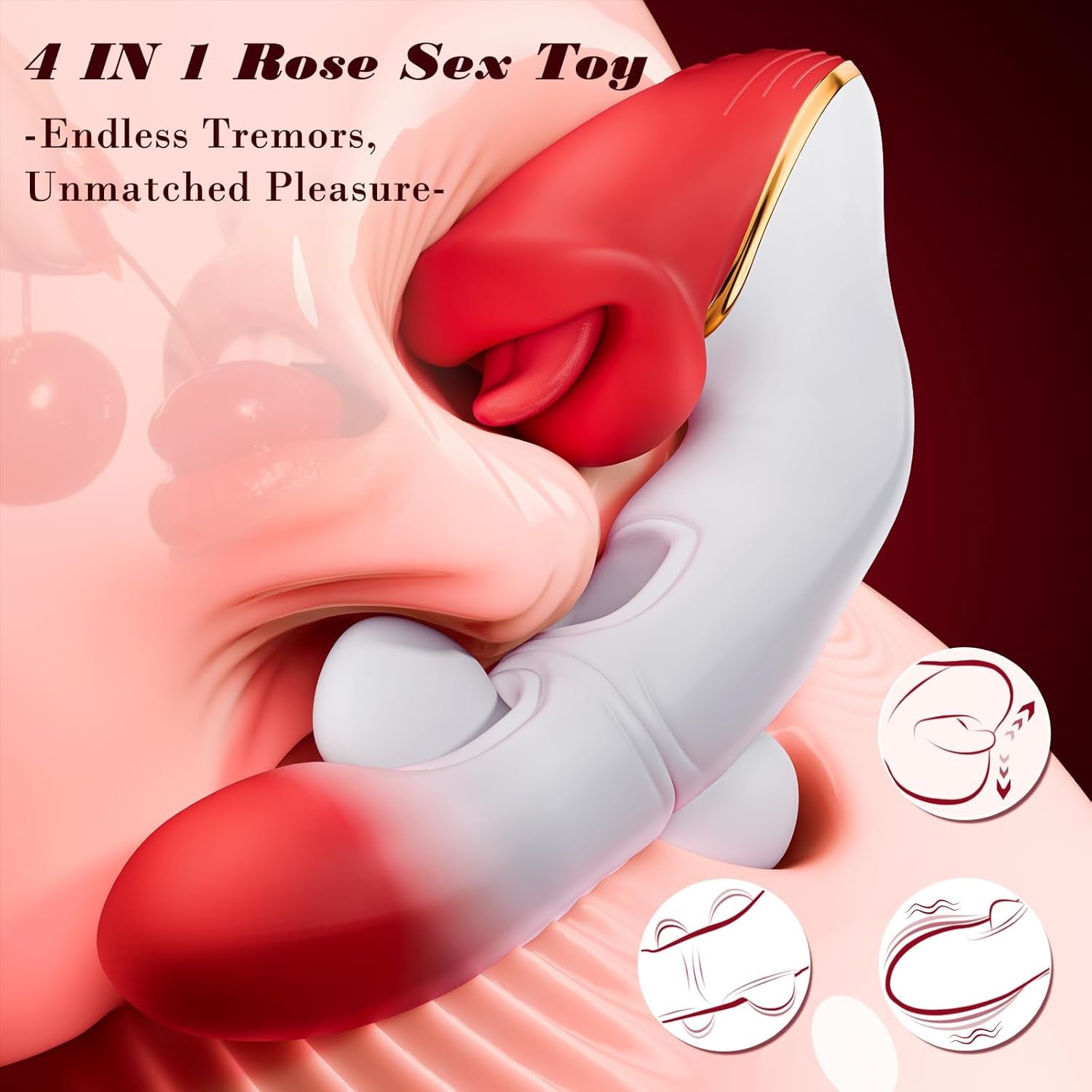 DualFlare Dildo Vibrator 10 Flapping 10 Licking Modes