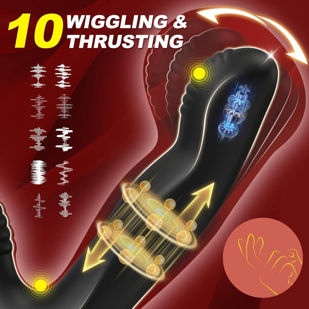 WiggThrustX Thrusting Prostate Massager Cock Ring 10 Modes Remote