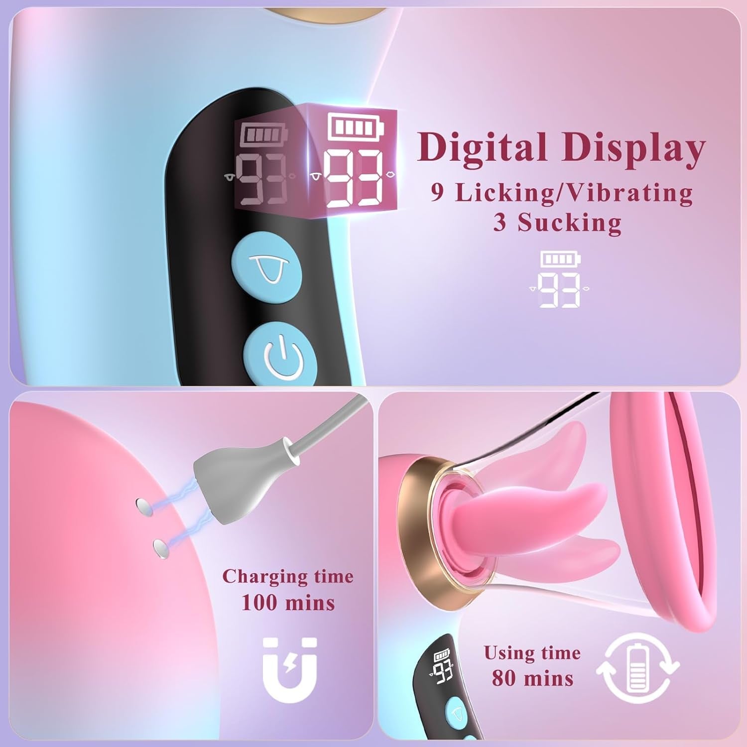 LumiVanta AI Rose Wand Clit Sucker LCD App Waterproof