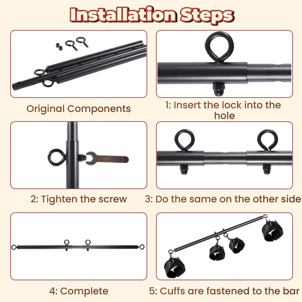 IronFlex Adjustable Spreader Bar BDSM Restraints