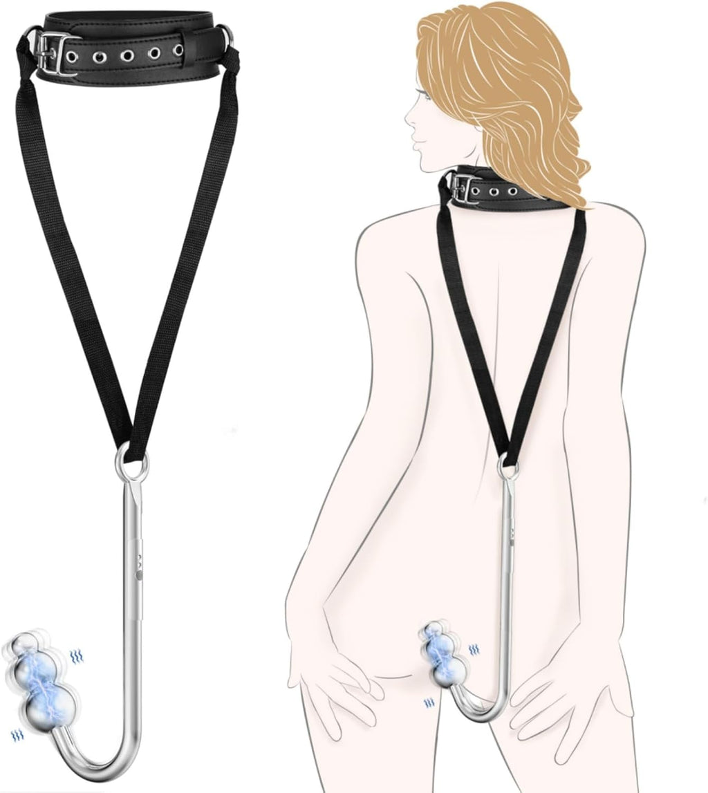 ChainVibe Vibrating Anal Hook Collar Chain 9 Modes