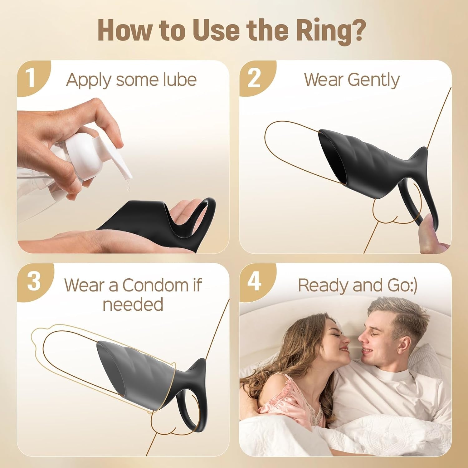 VoltRing Vibrating Cock Ring Sleeve 10 Modes Rechargeable