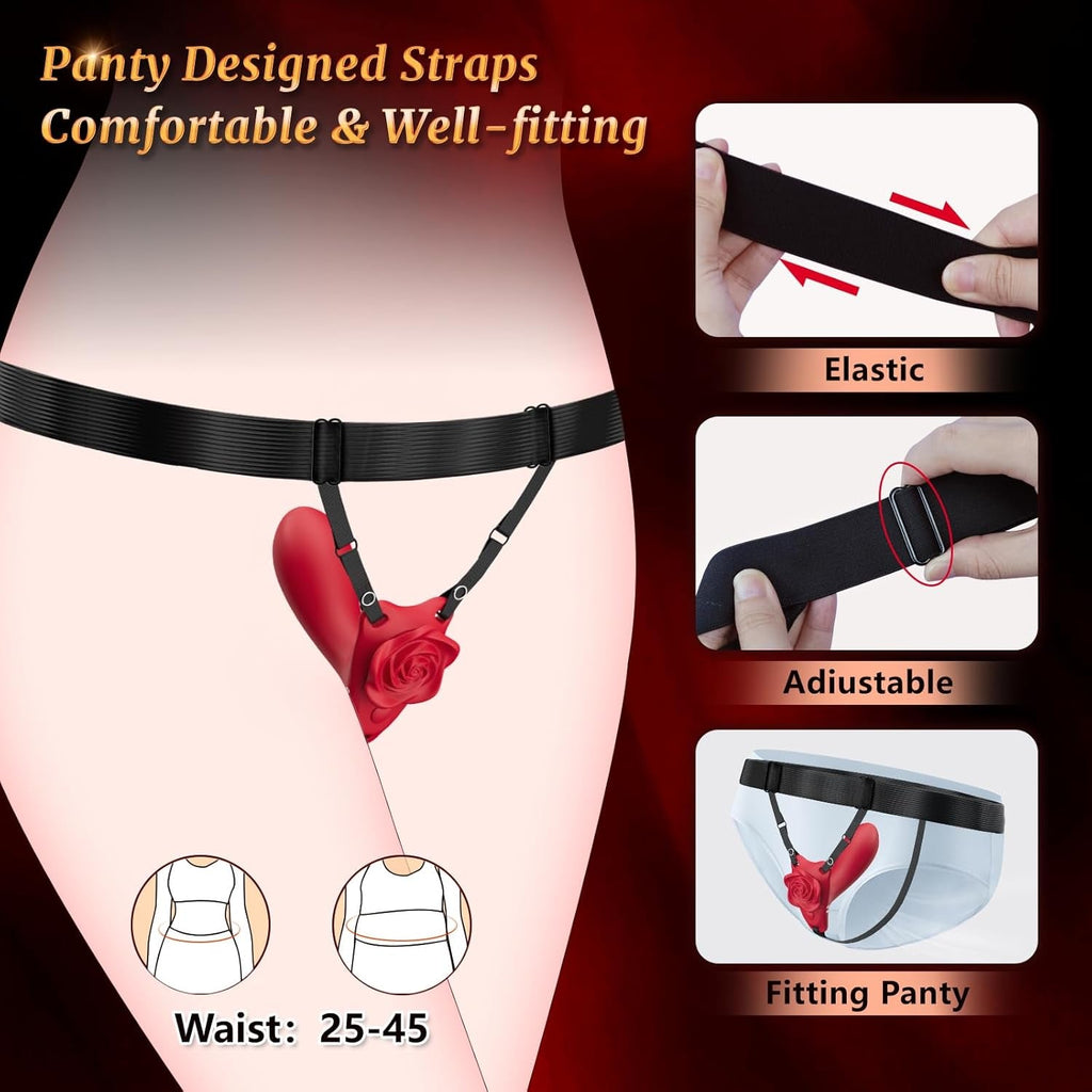 RoseRider Wearable Strap-On Panty Vibrator APP 10 Modes