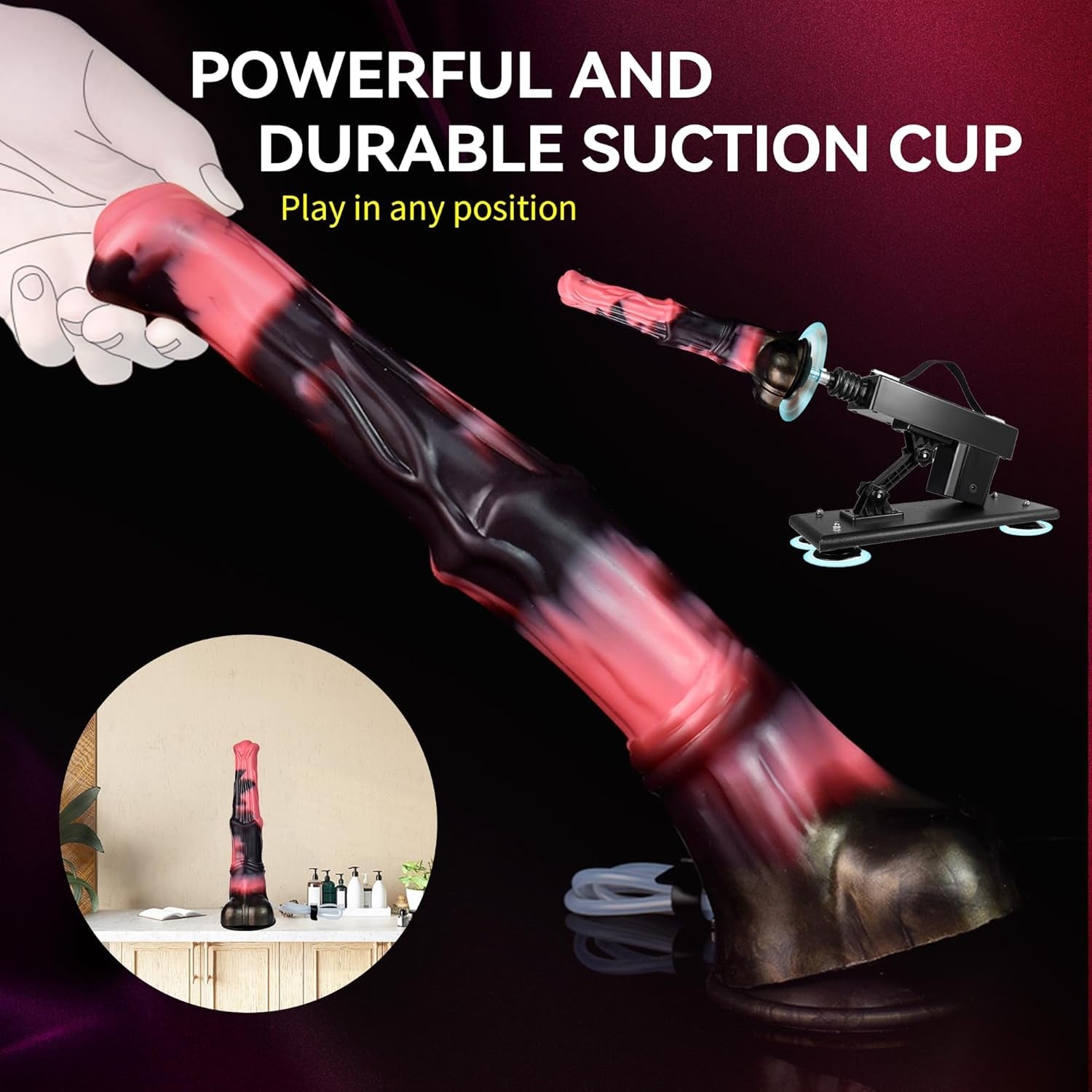 TitanMix 12” Fantasy Ejaculating Dildo Thick Silicone Suction Cup