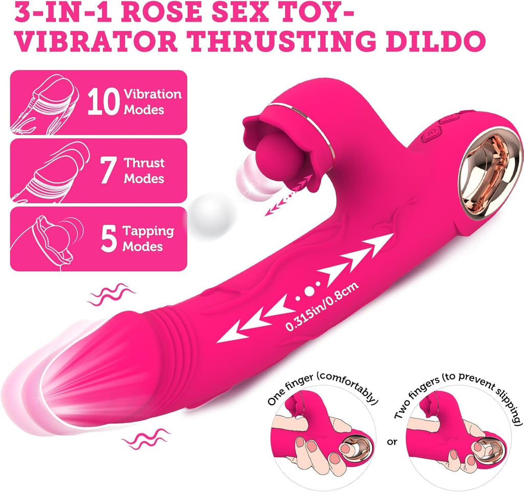 ThrustRose Thrusting Tapping Rabbit Vibrator