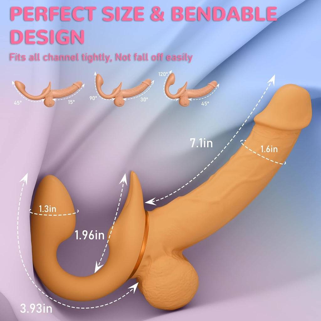 FlexThrust Strapless Strap On Thrusting Vibrator