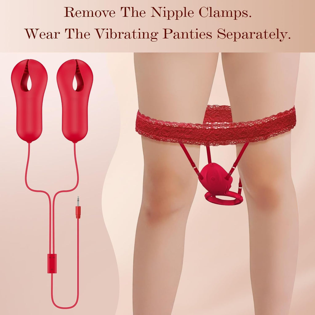 TriLink 3-in-1 Remote Nipple Clamps & Couples Ring Vibrator Set