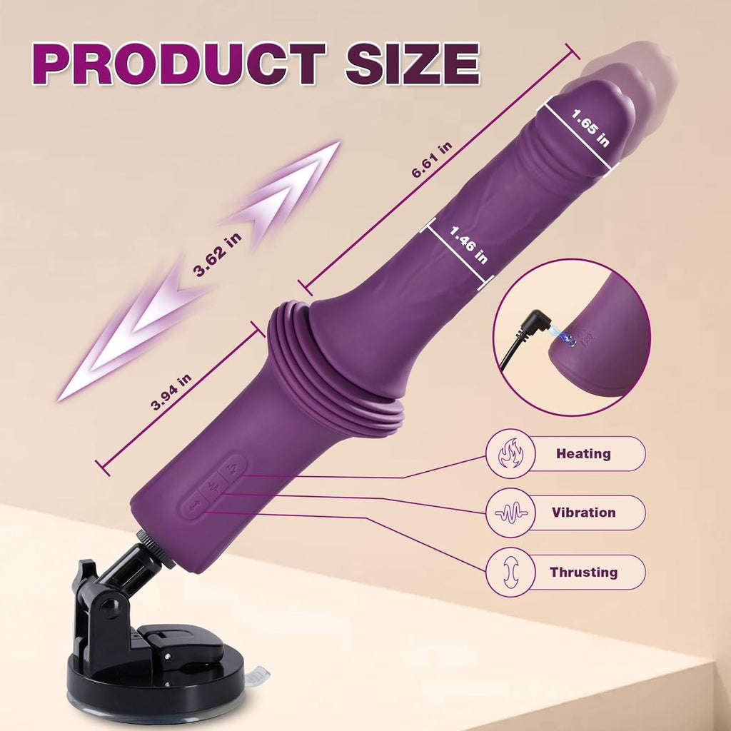 FlexExtend Heated Thrusting Dildo with Suction Base