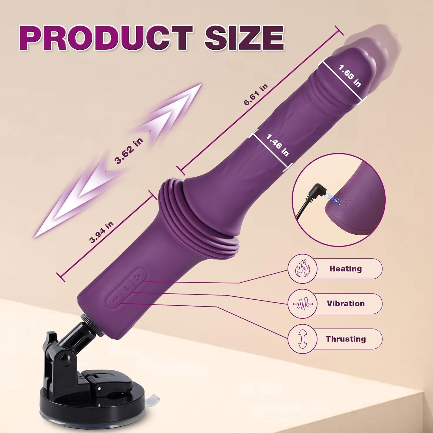 FlexExtend Heated Thrusting Dildo with Suction Base