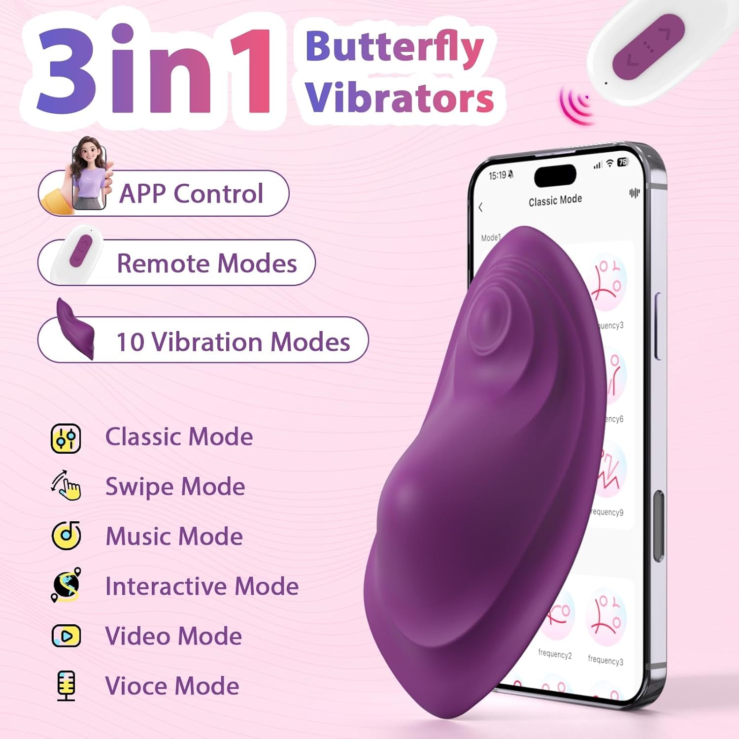 VelvetWing APP Butterfly Panty Vibrator Dual Motor