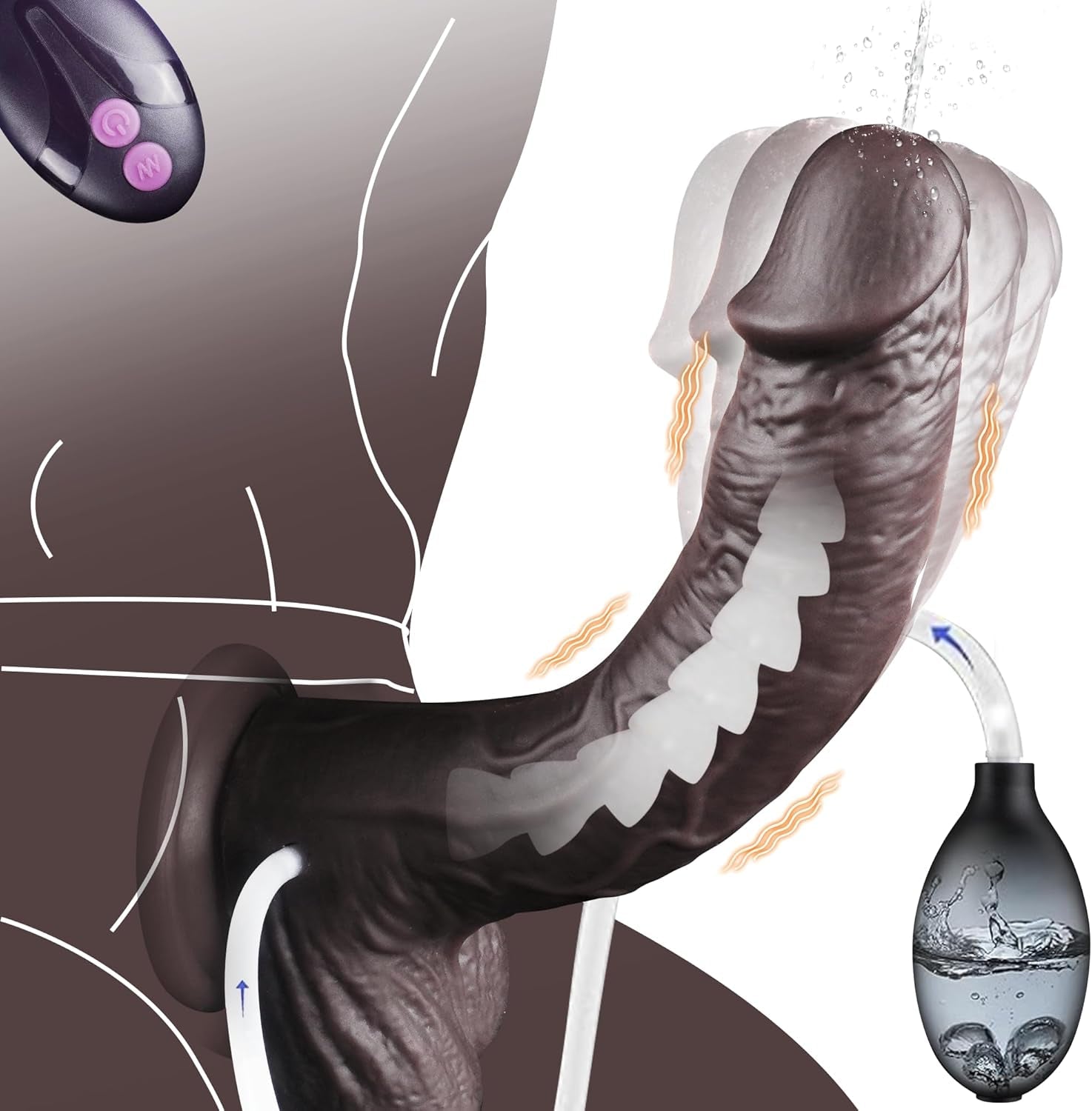 VibeJet 8.4” Squirting Vibrating Dildo 7 Modes Suction