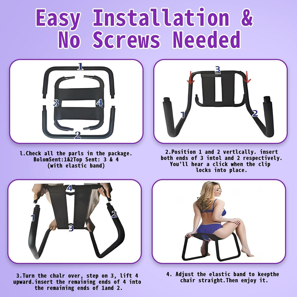RideWave Adjustable Bouncing Sex Chair with Elastic Seat