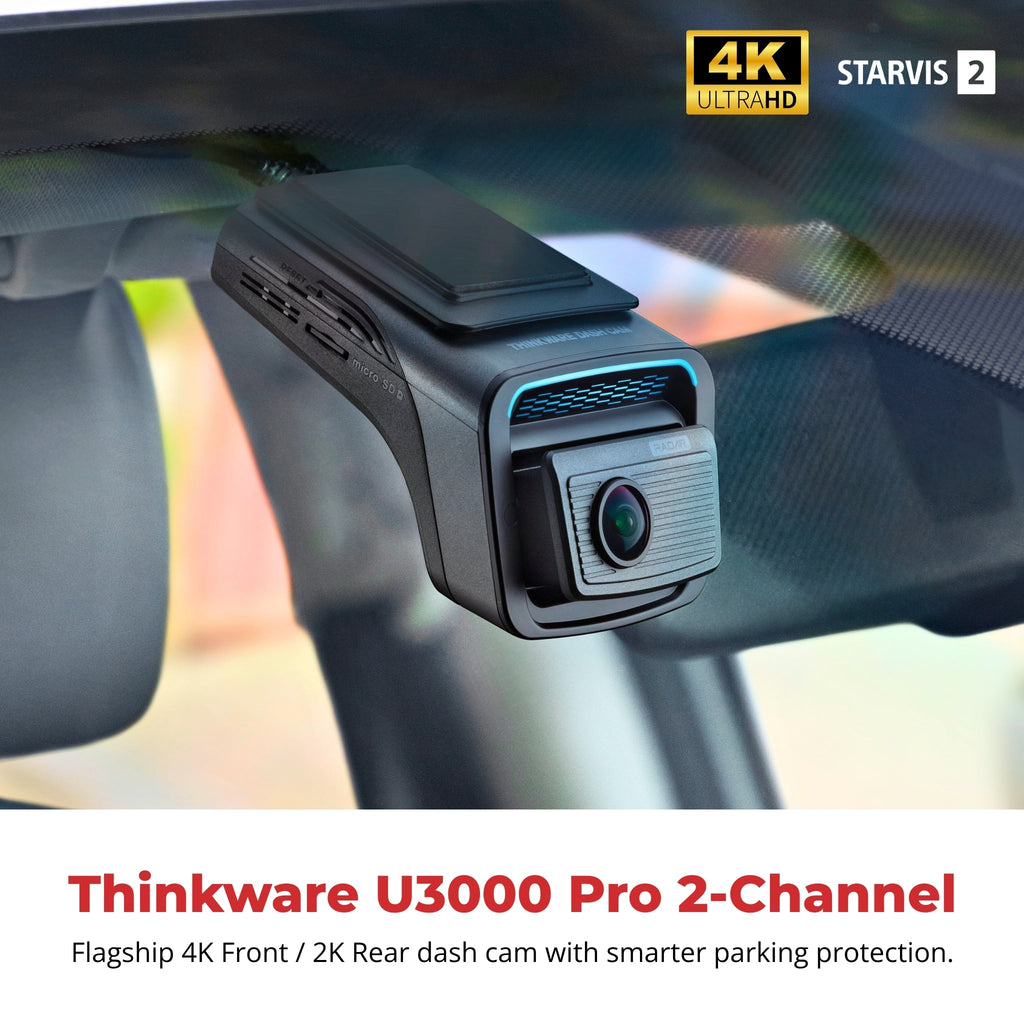 Thinkware U3000 Pro 2 canales 4K UHD Cámara frontal + 2K QHD Cámara trasera con cable OBD-II