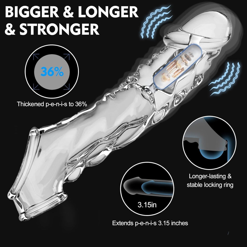 MorphVibe Vibrating Penis Sleeve Set 10 Modes Remote