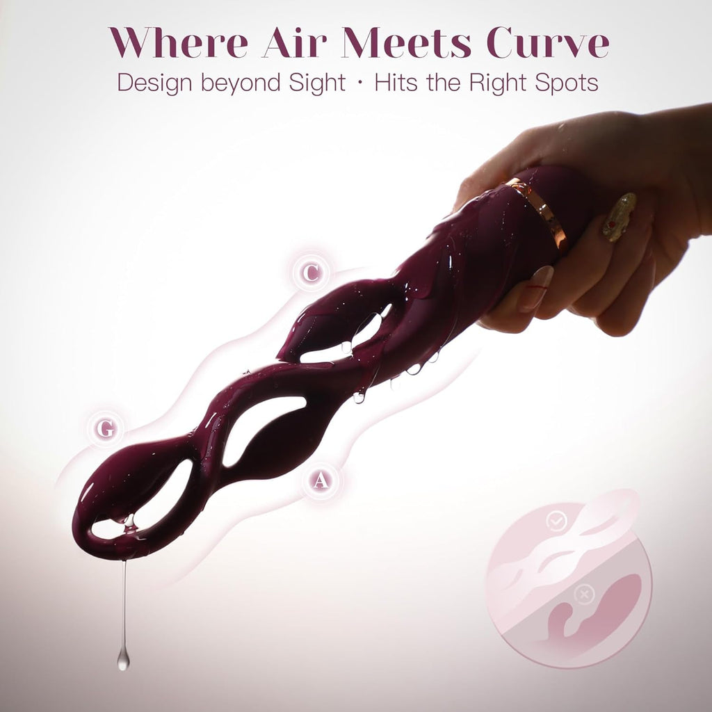 TriCurve Triple Stimulation G-Spot Wand Vibrator 10 Modes