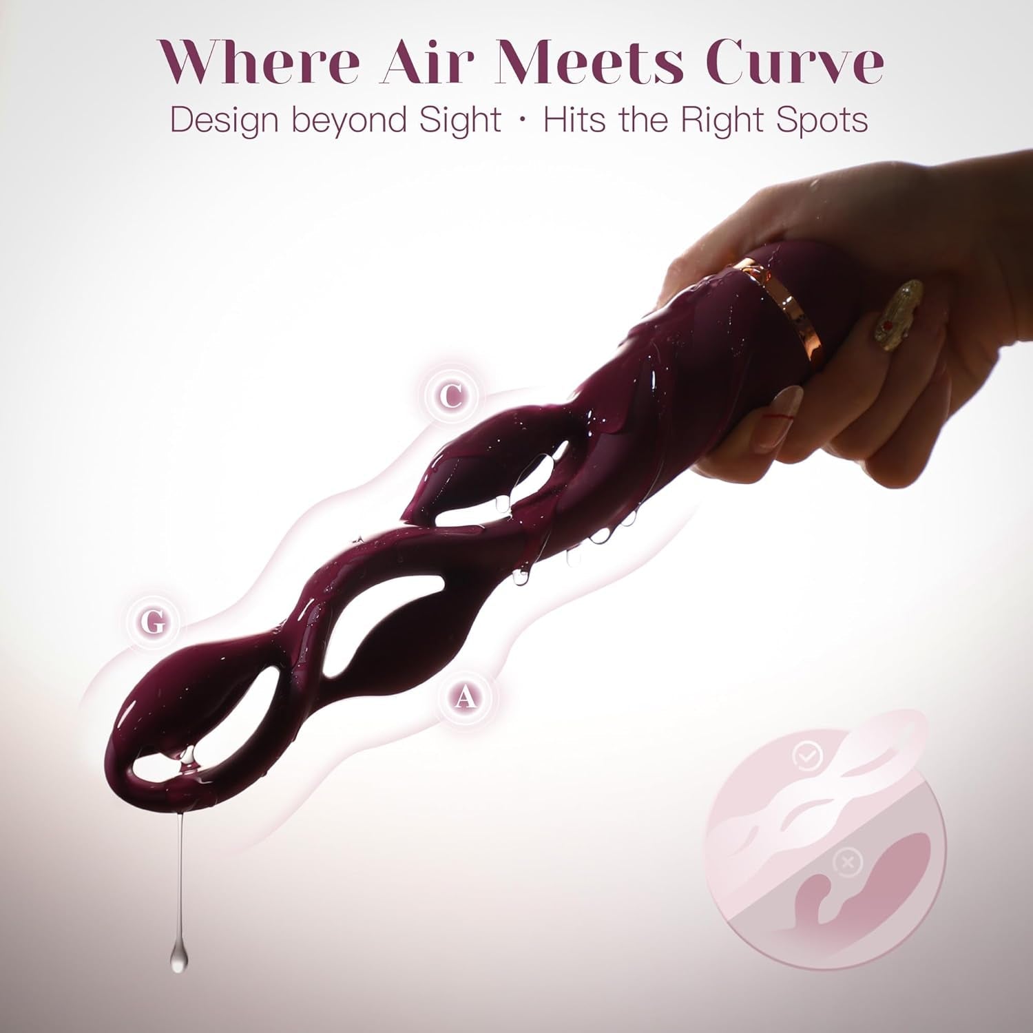 TriCurve Triple Stimulation G-Spot Wand Vibrator 10 Modes